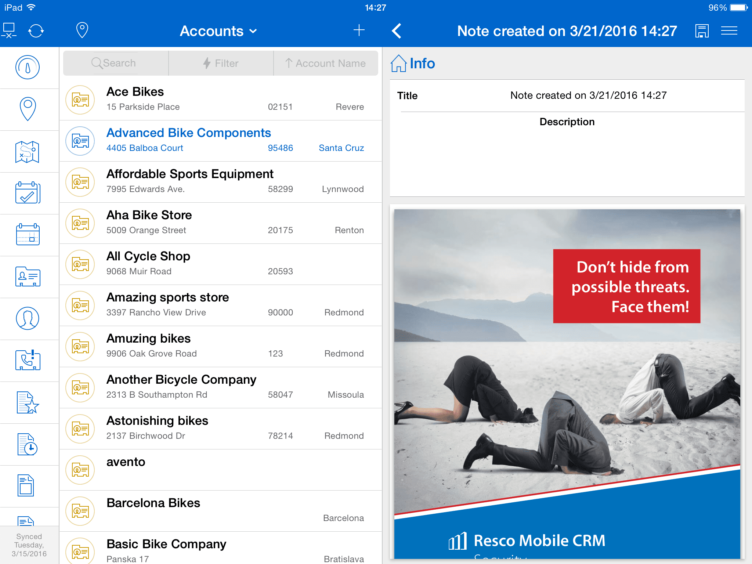 View PDF, MS Word, images and other files in Resco Mobile CRM app