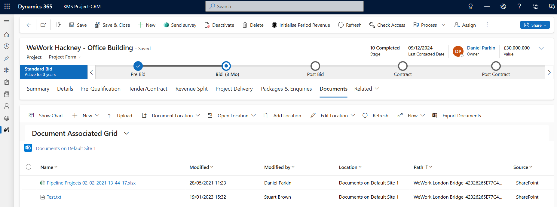 KMS Project CRM document storage