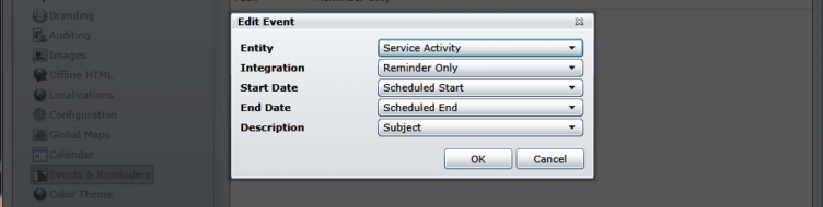 Adding a new event to use reminders