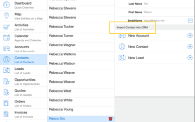 Can I copy a phone contact into CRM? Yup, with Resco Mobile CRM you can.