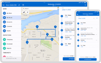 Route and location tracking - mobile and desktop interface