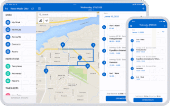 Route and location tracking - mobile and desktop interface