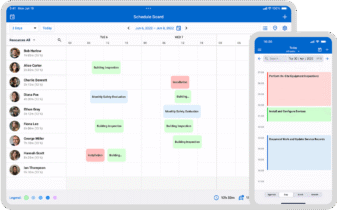 Scheduling mobile and desktop interface